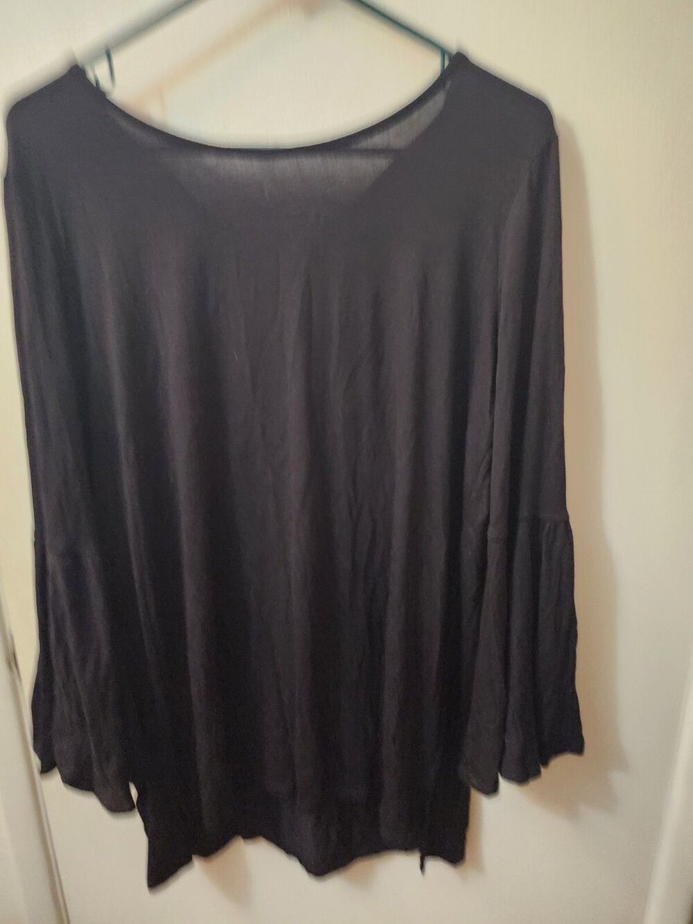 Agnes And Dora Bell Sleeve Tunic Black Shirt Womens Size S 4-6